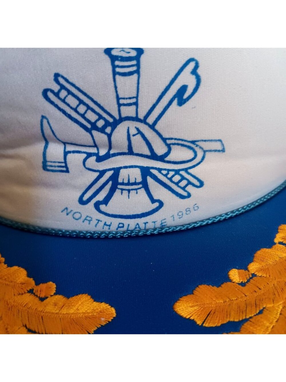 Vintage Snapback Trucker Hat  N.S.V.F.A. Cap North Platte Nebraska Fireman 1986